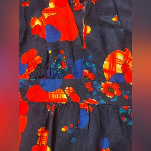 Vintage 70s Kaftan Muumuu Dress Handmade Maxi Flowy - Picture 5 of 6